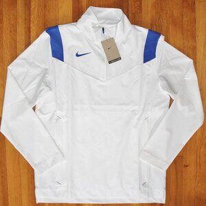 Nike 1/4 Zip Football Coaches Jacket Mens M White Royal Blue
